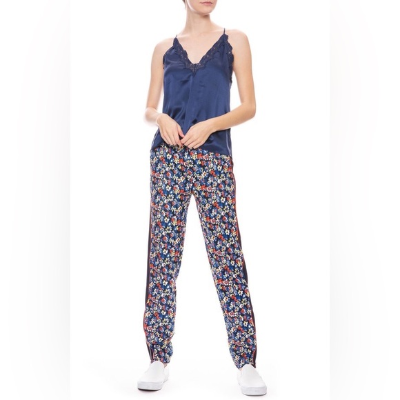 rag & bone Navy Floral Track Pants - Picture 1 of 6